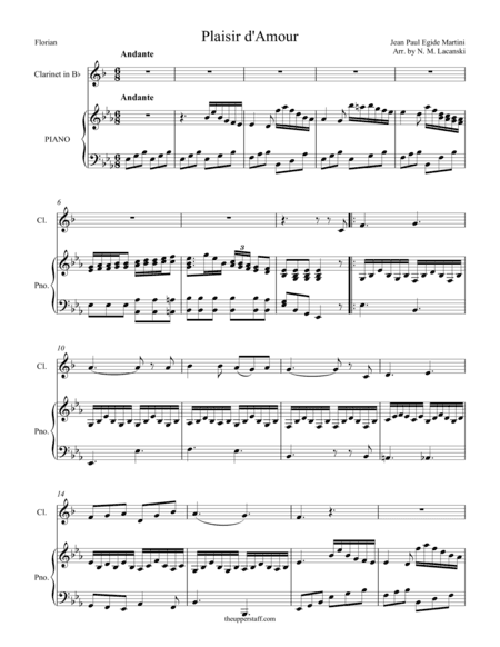 Plaisir d'Amour (arr. Nick Lacanski)