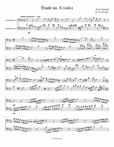 Franz Simandl Étude no. 8 in G minor (Allegro moderato) for Two Double Basses (arr. M. Kim)