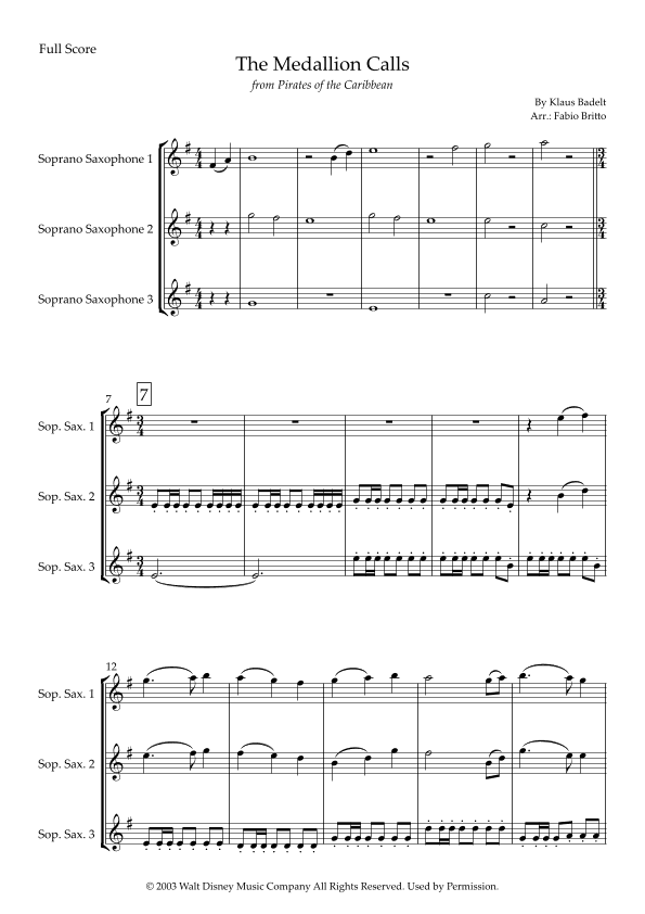 The Medallion Calls (arr. Fabio Britto)