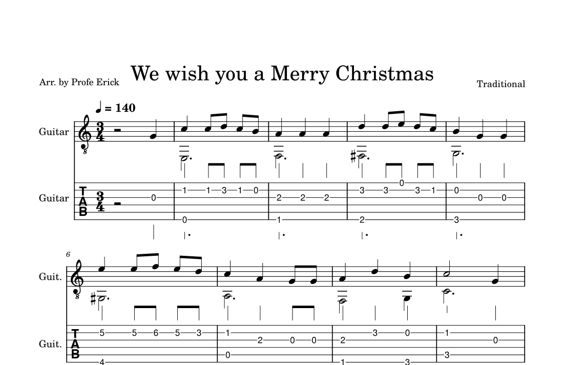 We wish you a Merry Christmas (arr. Profe Erick)