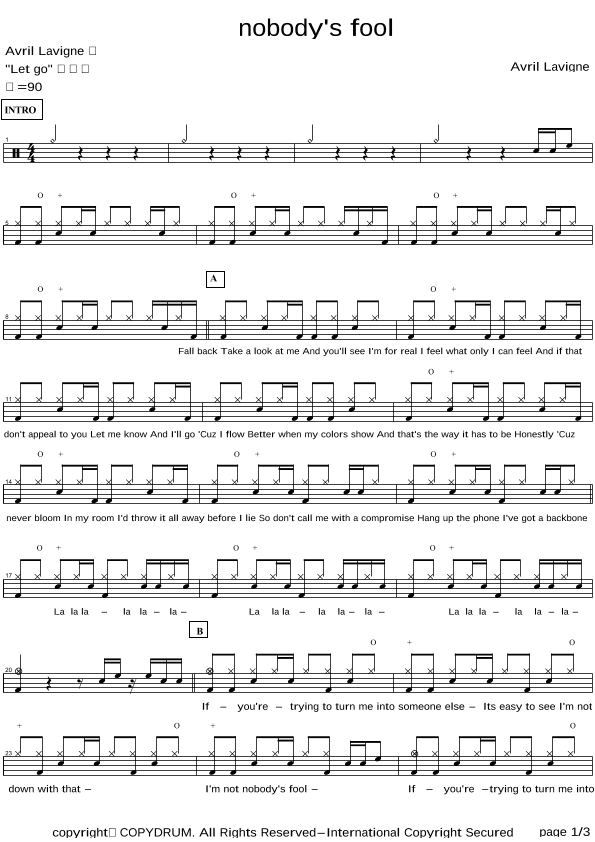 Nobody's Fool (arr. COPYDRUM)