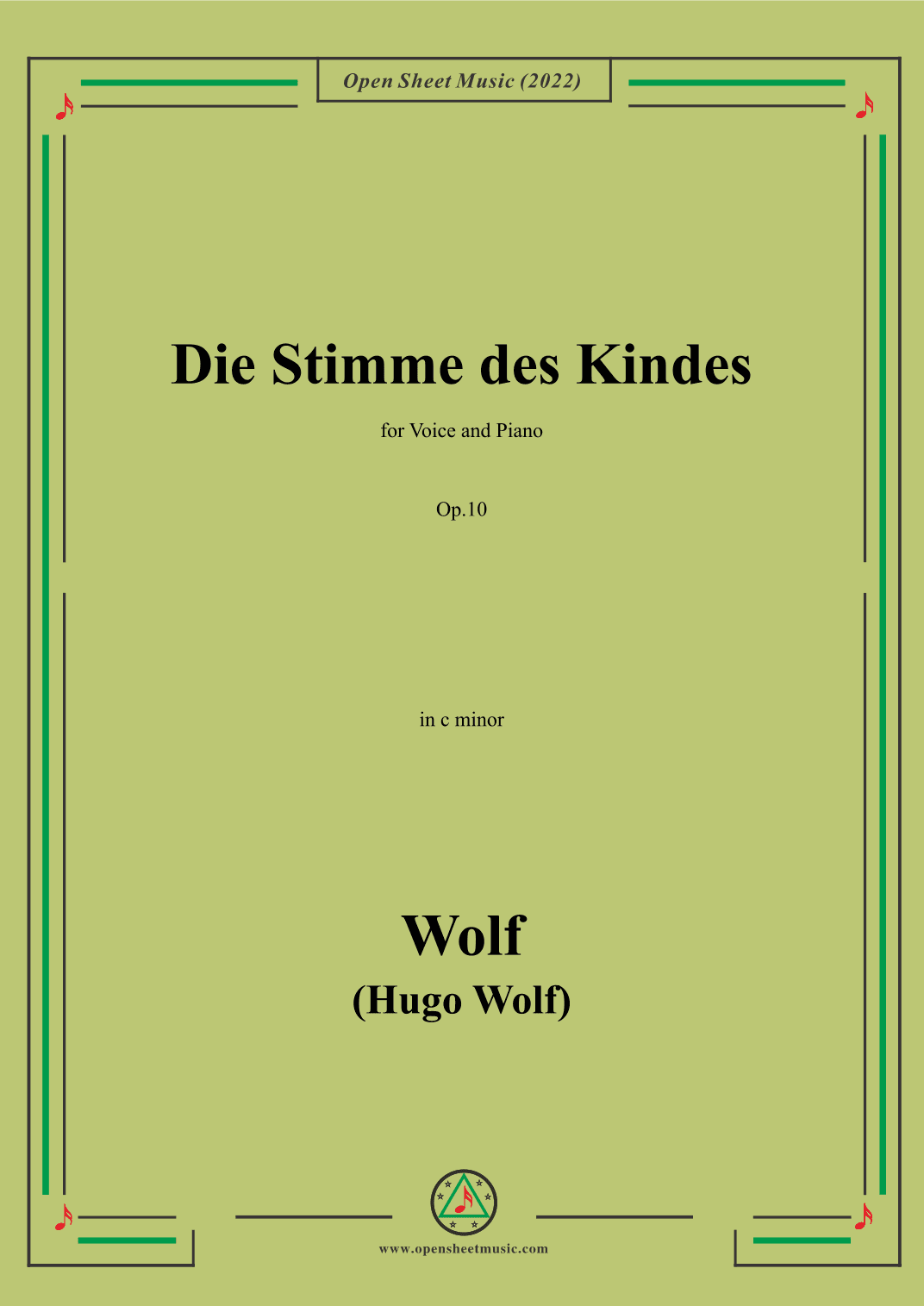 Wolf-Die Stimme des Kindes,in c minor,Op.10(IHW 39) (arr. OSM Press)