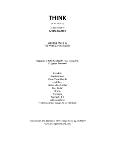 Think (arr. Jim Farley www.arrangementsone.com)