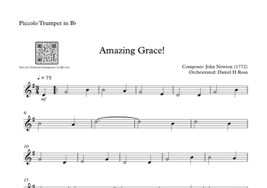Amazing Grace How Sweet the sound - Easy  Piccolo Trumpet (arr. Daniel H Rosa)