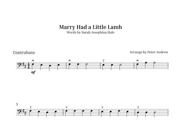 Marry Had  a Little Lamb (arr. Peter Andrew)