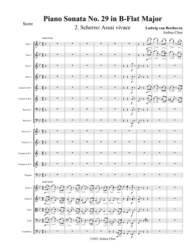 Hammerklavier Sonata, Movement 2 (arr. Joshua Choe)