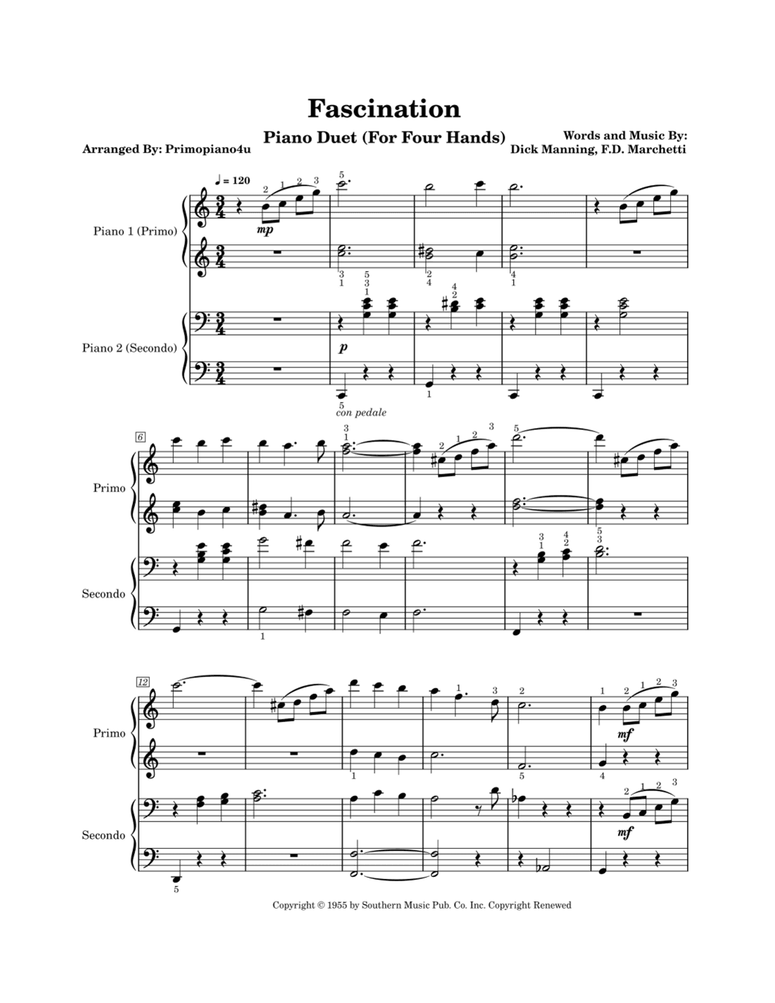 Fascination (arr. Primopiano4u)