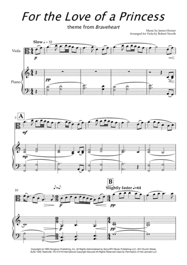 For The Love Of A Princess (arr. Robert Newth)