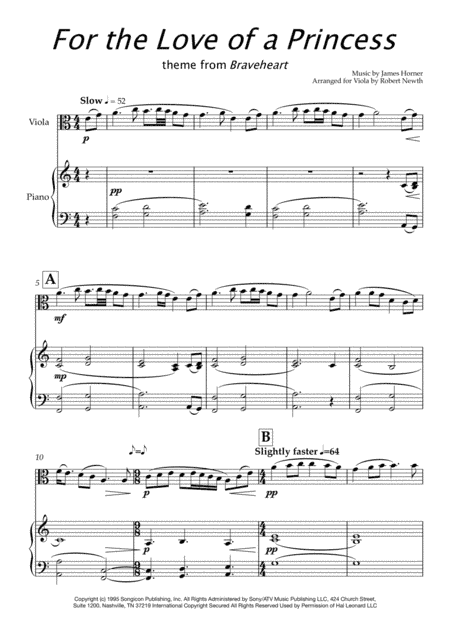 For The Love Of A Princess (arr. Robert Newth)