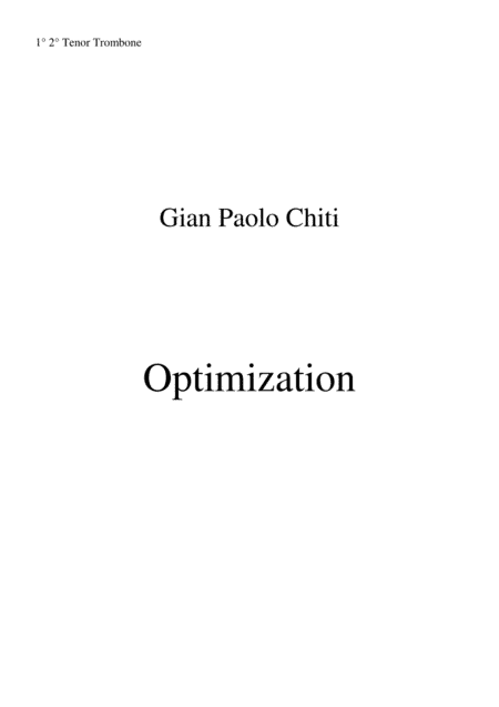 Gian Paolo Chiti: Optimisation for intermediate concert band-1st and 2nd tenor trombone part