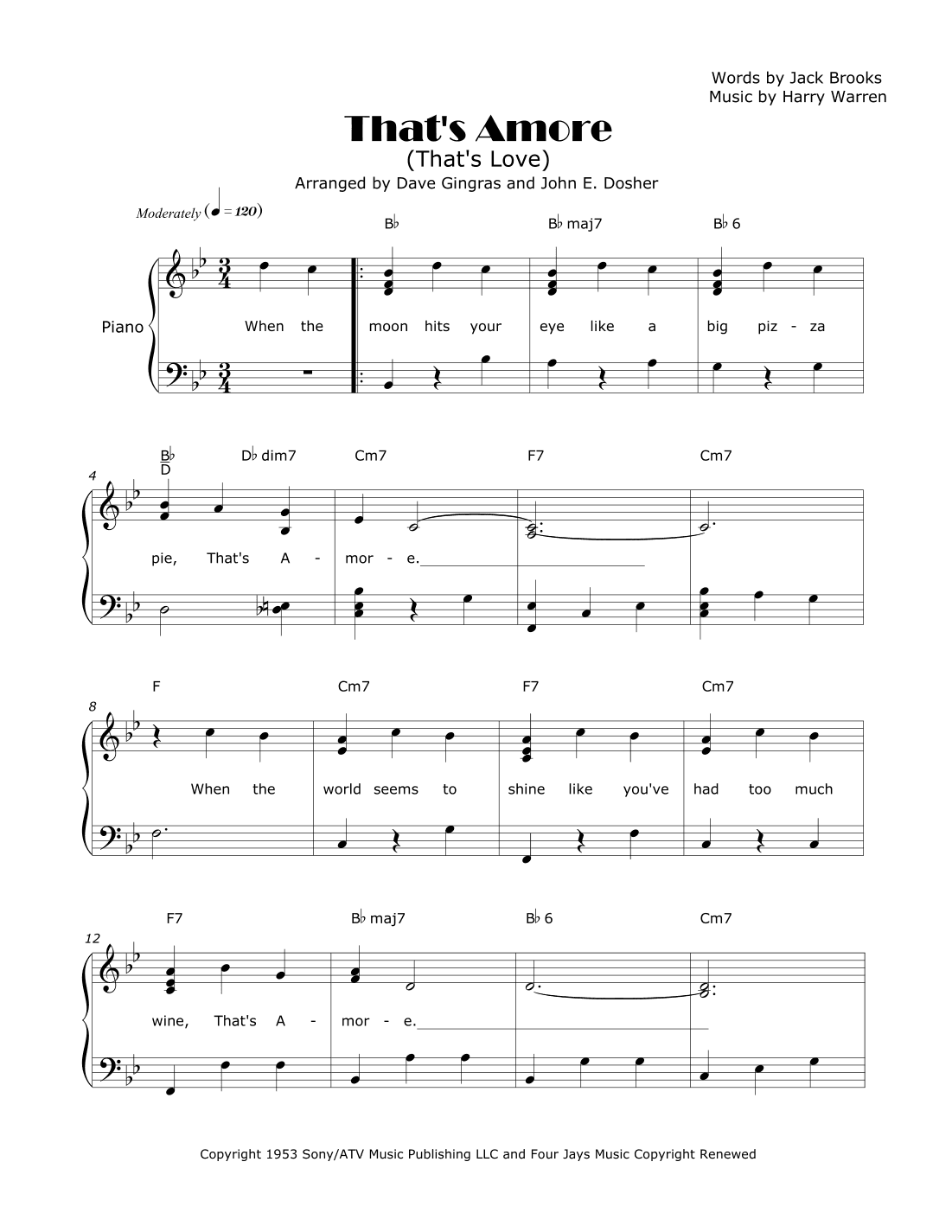 That's Amore (that's Love) (arr. Dave Gingras and John E. Dosher)