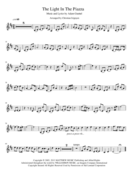 The Light In The Piazza (arr. christian irigoyen)