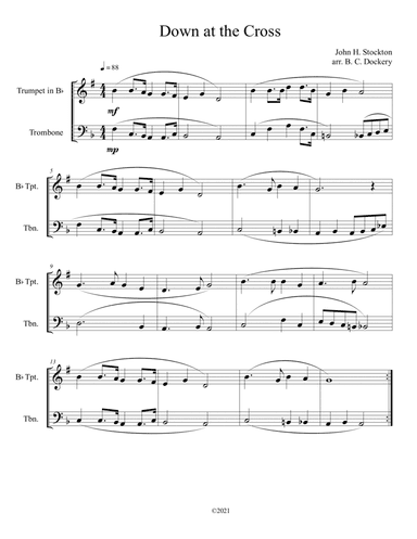 Down at the Cross (trumpet and trombone duet) (arr. B. C. Dockery)