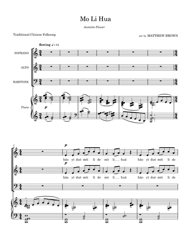 Mo Li Hua ("Jasmine Flower") (arr. Matthew Brown)