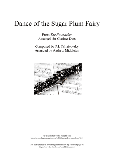 Dance of the Sugar Plum Fairy arranged for Clarinet Duet (arr. Andrew Middleton)
