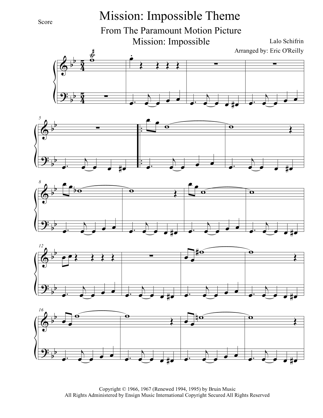Mission: Impossible Theme (arr. Eric O'Reilly)