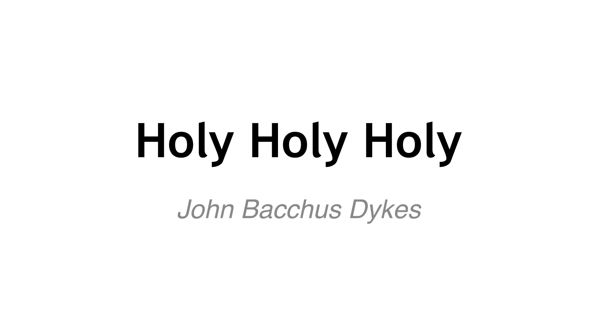 Holy, Holy, Holy (arr. Brian Kim)