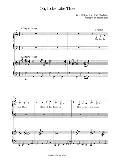 Oh, to be Like Thee (2 Part Voices) (arr. Sharon Kim)