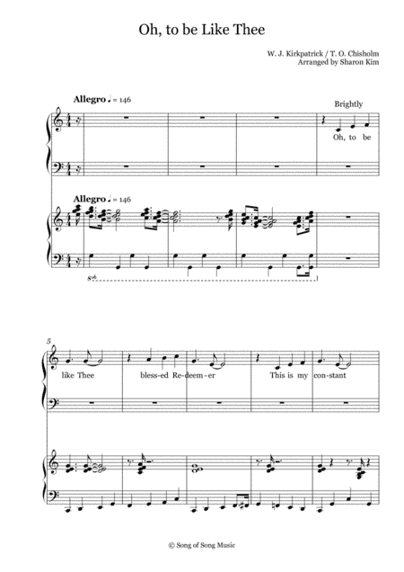 Oh, to be Like Thee (2 Part Voices) (arr. Sharon Kim)