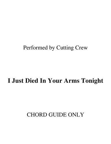 (i Just) Died In Your Arms (arr. RWM)