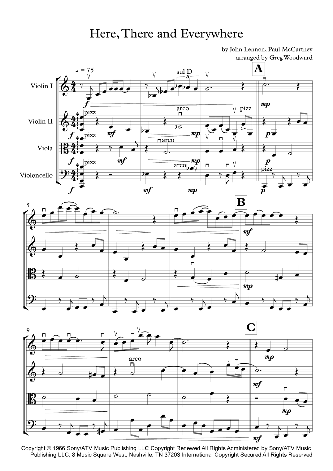 Here, There And Everywhere (arr. Greg Woodward)