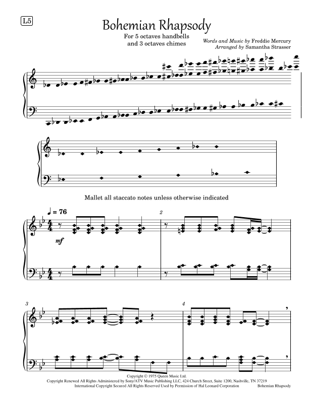Bohemian Rhapsody - Score Only (arr. Samantha Strasser)