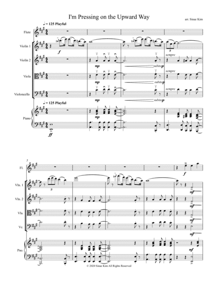I'm Pressing On The Upward Way for Flute and Strings (arr. Sinae Kim)