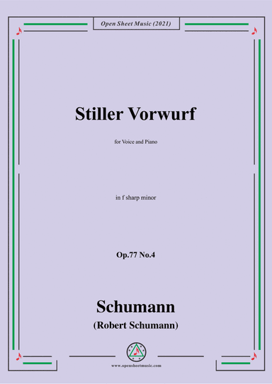 Schumann-Stiller Vorwurf,Op.77 No.4,in f sharp minor (arr. Open Cloud)
