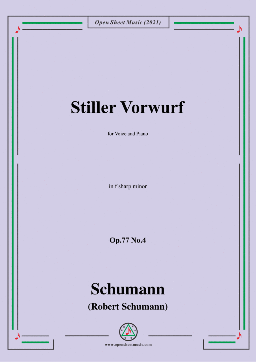 Schumann-Stiller Vorwurf,Op.77 No.4,in f sharp minor (arr. Open Cloud)