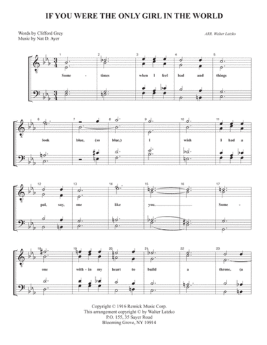 If You Were The Only Girl In The World (arr. Walter Latzko)