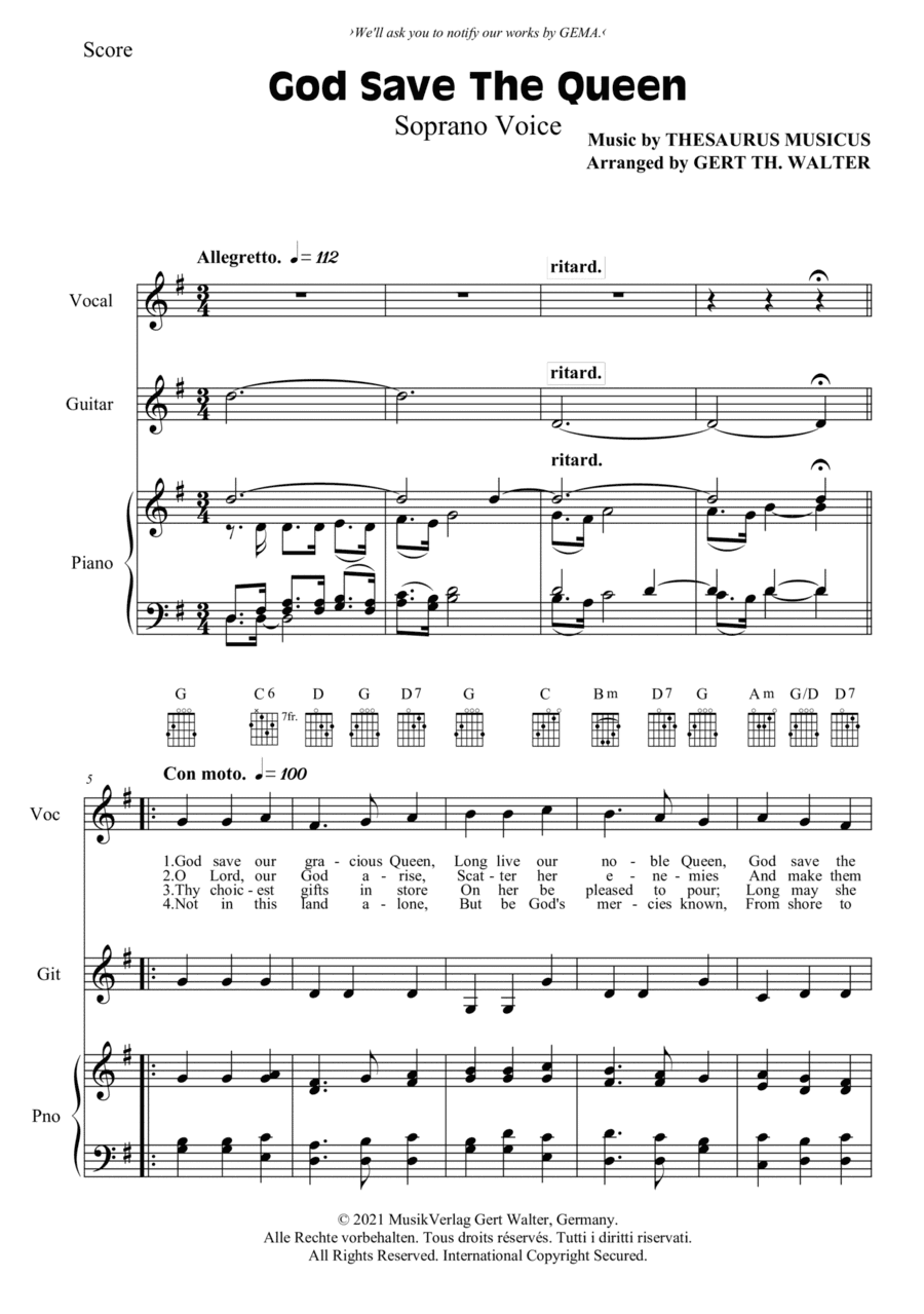 God Save The Queen (arr. Gert Th. Walter)