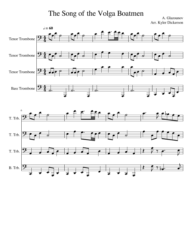 Song of the Volga Boatmen (arr. Kyler Dickerson)
