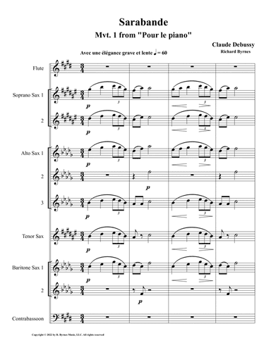 Sarabande (Saxophone Octet + Flute & Contrabassoon) (arr. Richard Byrnes)