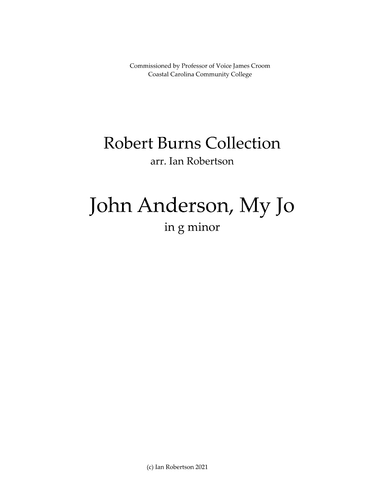John Anderson my Jo in g minor (Burns)