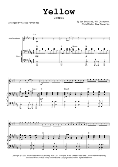 Yellow (arr. Glauco Fernandes)