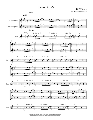 Lean On Me (arr. Sidnei Borgani)
