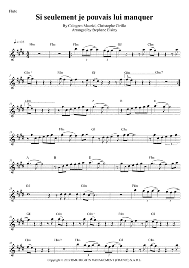 Si Seulement Je Pouvais Lui Manquer (arr. Stephane ELSINY)