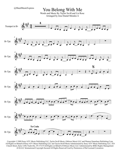 You Belong With Me (arr. Jose Daniel Morales A.)