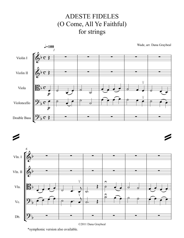 Adeste Fideles (O Come, All Ye Faithful) (arr. Dana Graybeal)
