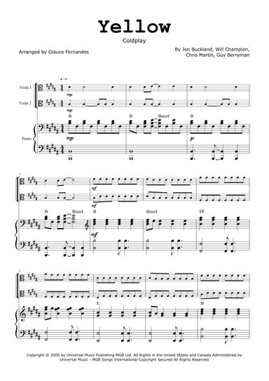 Yellow (arr. Glauco Fernandes)