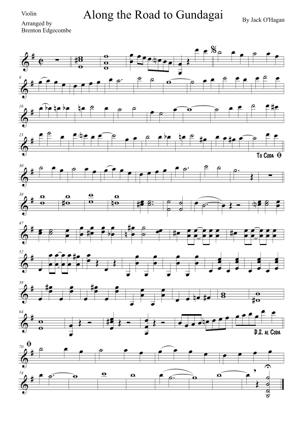 Along the Road to Gundagai (arr. Adelaide String Duo)