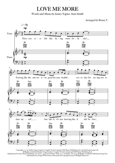 Love Me More (arr. Bruna T.)