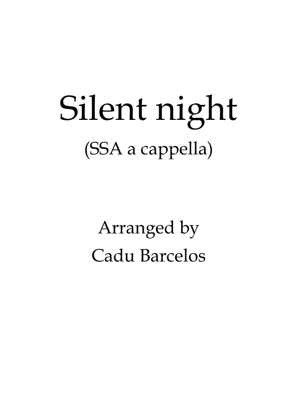 Silent night - SSA (arr. Cadu Barcelos)