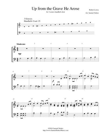 Up from the Grave He Arose (Low in the Grave He Lay) - for 3-octave handbell choir (arr. Samuel Stokes)