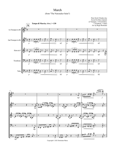 March (from "The Nutcracker Suite") (F) (Brass Quintet - 2 Trp, 1 Hrn, 1 Trb, 1 Tuba) (arr. Regis Bookshar)