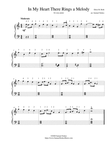 In My Heart There Rings a Melody - for easy piano (arr. Samuel Stokes)