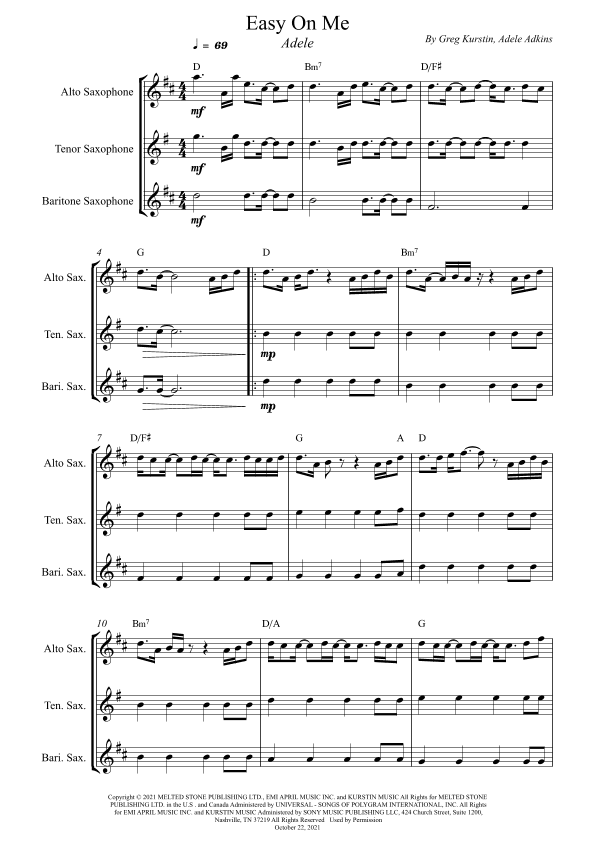 Easy On Me (arr. Wesley S Silva)