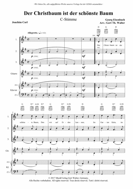 O Christmas Tree, O Kindest Tree (arr. Gert Th. Walter)