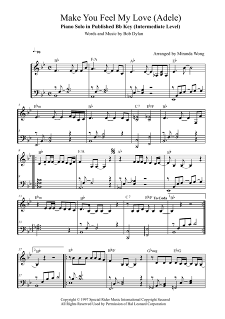 Make You Feel My Love (arr. Miranda Wong)