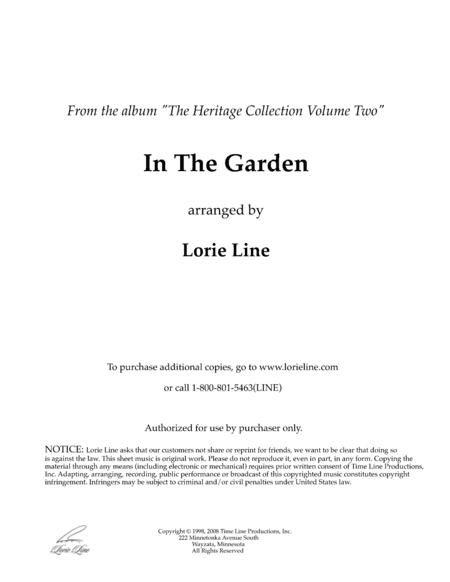 In The Garden (arr. Lorie Line)
